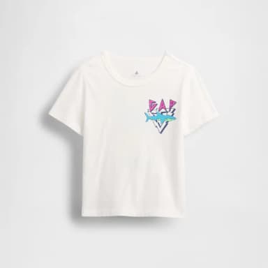 【GAP】男幼童裝 純棉印花圓領短袖T恤-白色(782506)