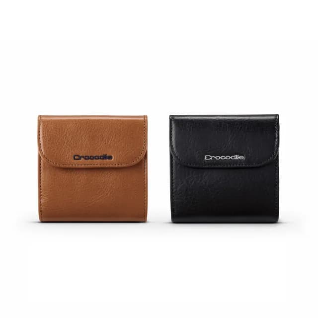 【Crocodile】三折短夾 小錢包 壓釦零錢袋 植鞣革 Square Edge 2.0系列-0103-11503-鱷魚皮件(男