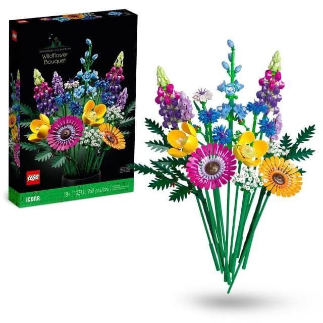 【LEGO 樂高】Botanicals 10313 野花花束 & 10342 優雅粉紅花束 2入組(居家擺飾 禮物 花藝 手工藝 母親節禮