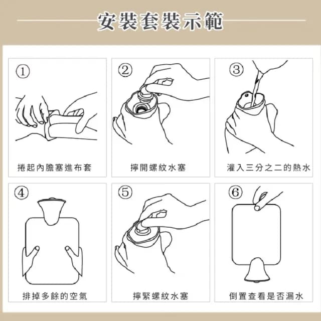 【最佳呵護】頂級柔軟仿兔毛絨注水熱水袋-3件套組(可固定在腰部 暖水袋 熱敷 暖手 1000ml 生日禮物)