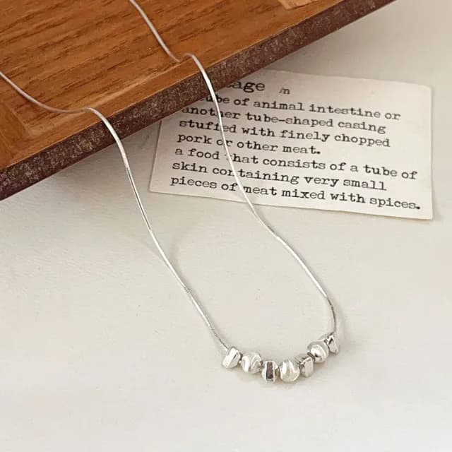 【MoonDy】飾品 項鍊 女生項鍊 純銀項鍊 簡約 氣質 高級感 鎖骨鏈 細項鍊 銀項鍊 銀飾 穿搭配件