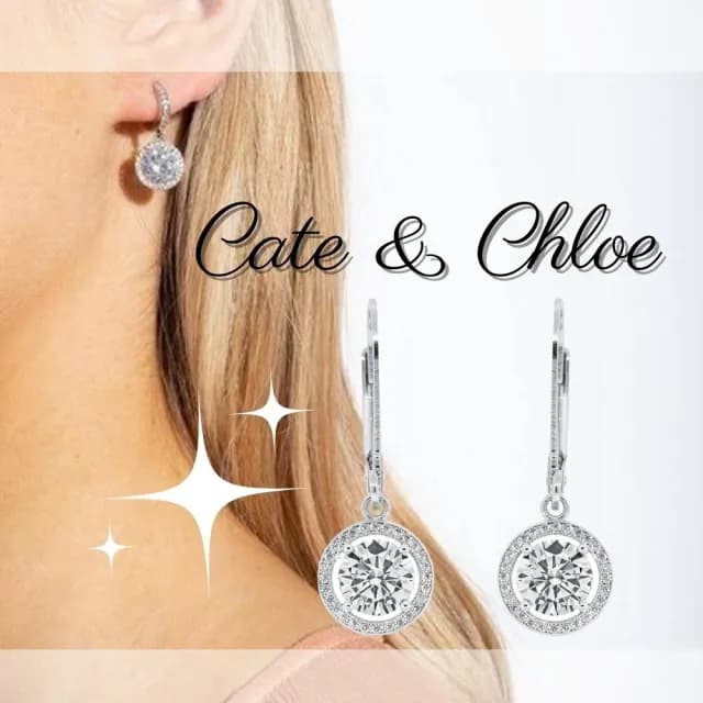 【Cate & Chloe】Juliana 圓J形耳環(3A級蘇聯鑽)