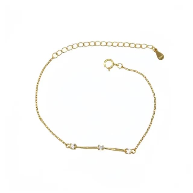 【閃鑽低調】S925純銀鍍14K金莫比烏斯手鍊(生日禮物 純銀手鍊 手串 手鐲  情人節禮物 飾品 首飾)