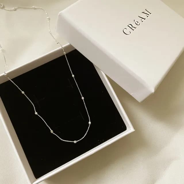 【CReAM】Ophelia925純銀圓珠小豆鍊銀色女項鍊(生日 禮物 送禮 禮盒)