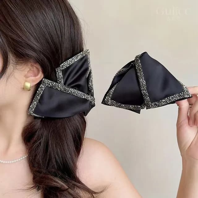 【Gulicc】赫本風 氣質水鑽 抓夾(雙11 聖誕節 生日 髮飾 頭飾 鯊魚夾 抓夾 禮物)