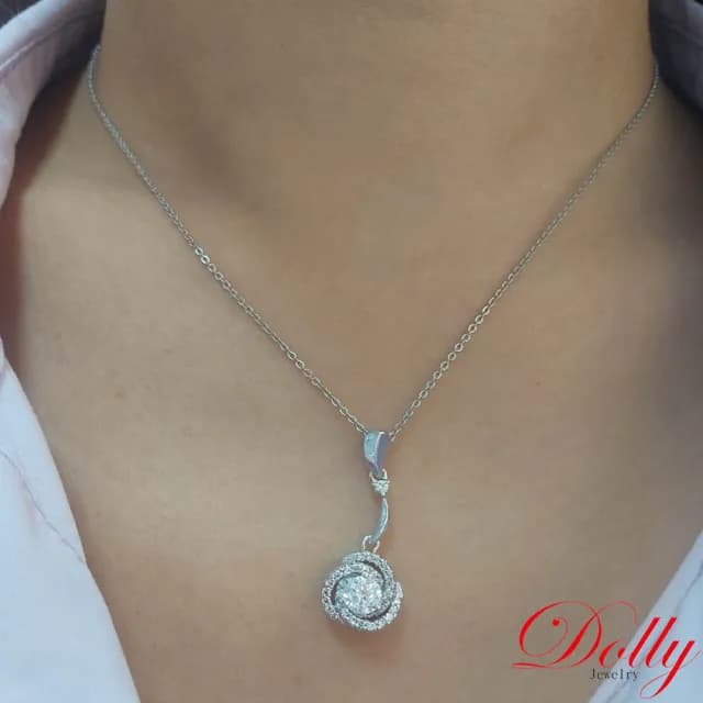 【DOLLY】情人節禮物 0.50克拉 天然鑽石 F/VS2 完美車工14K金項鍊-007(母親節 情人節 交換禮物首選)