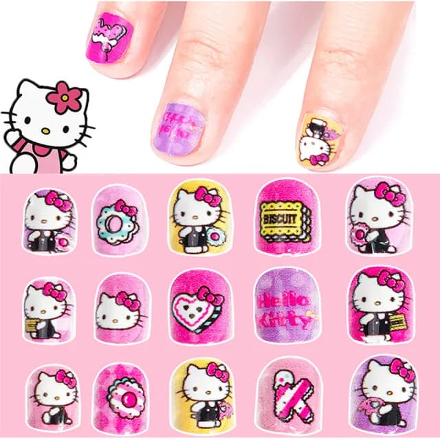 【TDL】三麗鷗HELLO KITTY美樂蒂酷洛米大耳狗兒童指甲貼片美甲貼片玩具組 89145(生日禮物 聖誕節 平輸品)