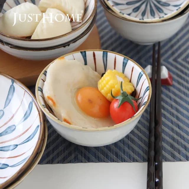 【Just Home】日式彩十陶瓷16件碗盤餐具組附筷子(可微波 碗 碗盤 盤 餐具組)