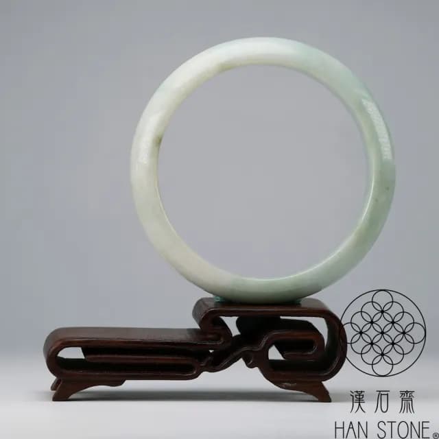 【漢石齋】情人節禮物 天然翡翠A貨 手鐲玉鐲 飄花種 福 利 品(手圍18.3/版寬13.8mm)