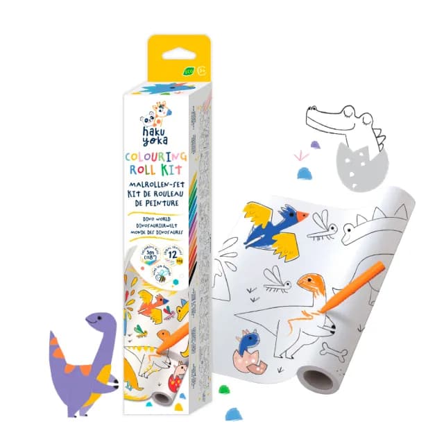 【德國Haku Yoka】自黏無痕著色捲紙-恐龍世界/夢幻獨角獸/太空世界(N次貼/畫卷/裝潢/繪畫/彩繪/生日禮)