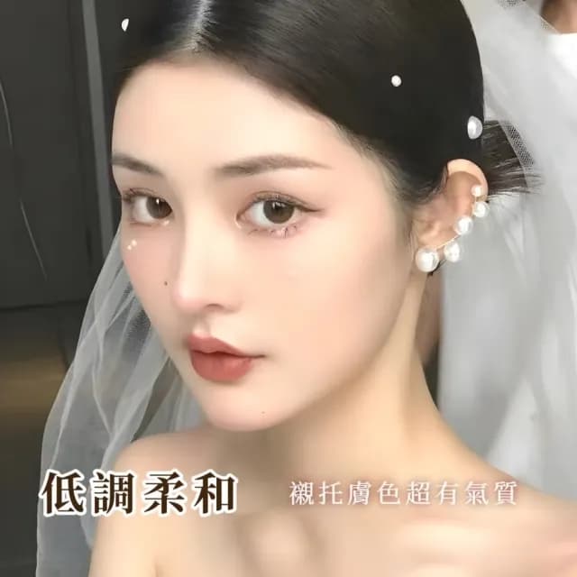【婚禮焦點】高級感新娘單排珍珠耳骨夾-一對(耳骨夾 耳夾 夾式耳環 無耳洞 耳環 復古)