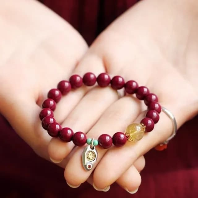 【KT DADA】情人節禮物 金髮晶手鍊 避邪手鍊 佛珠 紫金砂手鍊 祈福納財 復古手鍊 保平安 化太歲 開運鎮煞