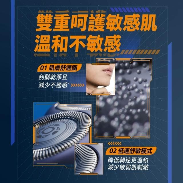 【Philips 飛利浦】潮流系列 三刀頭電鬍刀/電動刮鬍刀(S3881/02)