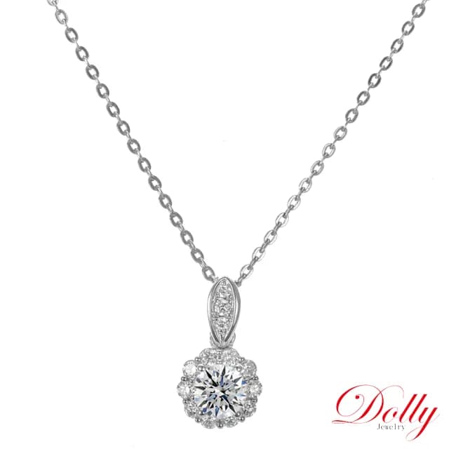 【DOLLY】情人節禮物 0.50克拉 天然鑽石 F/VS2 完美車工18K金項鍊-020(母親節 情人節 交換禮物首選)