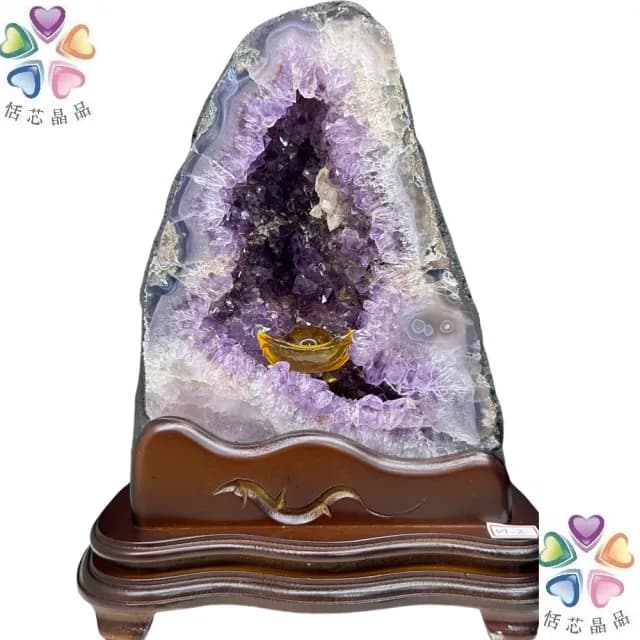 【恬芯晶品】5.4kg精選巴西金型紫水晶洞新居財位擺設OK22(紫鈦晶晶洞開運招財招貴人開業財位新春禮物)