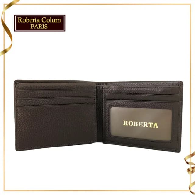 【Roberta Colum】諾貝達 男用專櫃皮夾 8卡片短夾(23153-2咖啡)