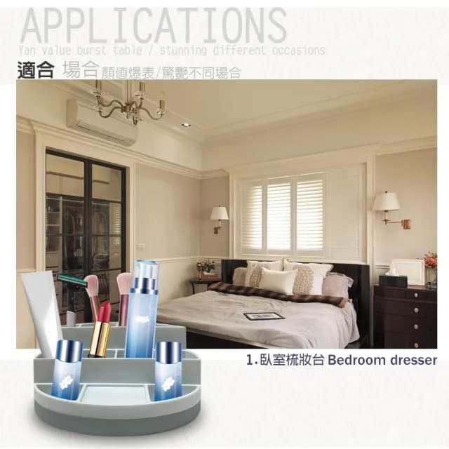 【金德恩】旋轉收納置物盒一入(保養品 口紅架 化妝品 收納盒 整理盒)