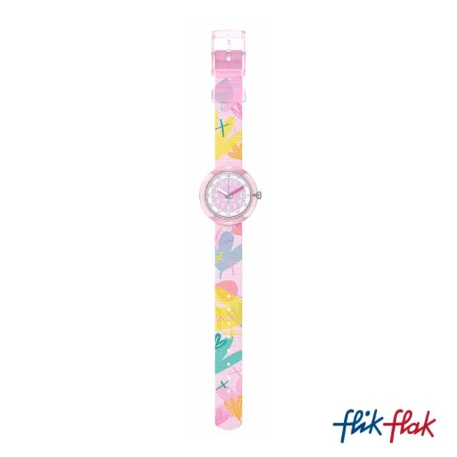 【Flik Flak】兒童錶 PASTEL PARADISE 兒童手錶 兒童禮物 瑞士錶 編織錶帶(31.85mm)