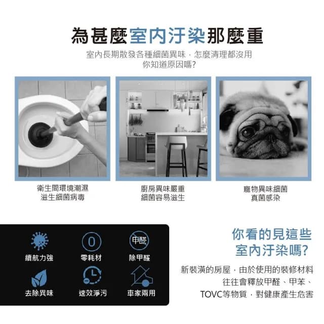 【LOOKING 錄得清】K200+臭氧淨化器(除霉 殺菌 除甲醛 免換濾網)