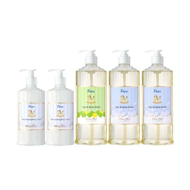 【Fees 法緻】嬰兒洗髮沐浴精600ml 3入+滋潤保濕乳液300ml 2入