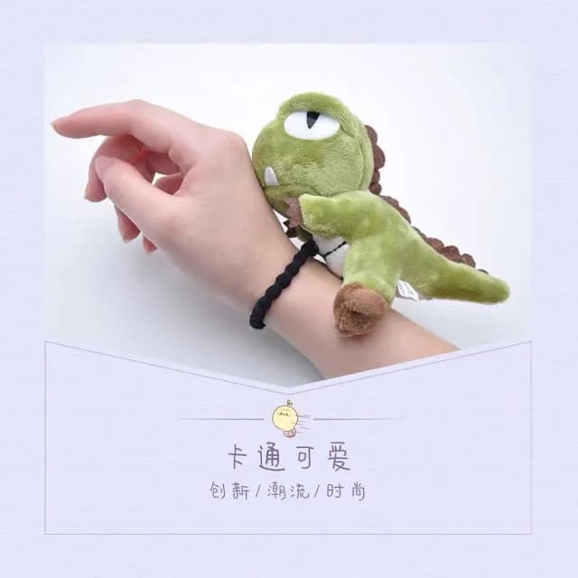 【bibi】情人節禮物 日系可愛超萌毛絨立體恐龍髮束(恐龍髮束)