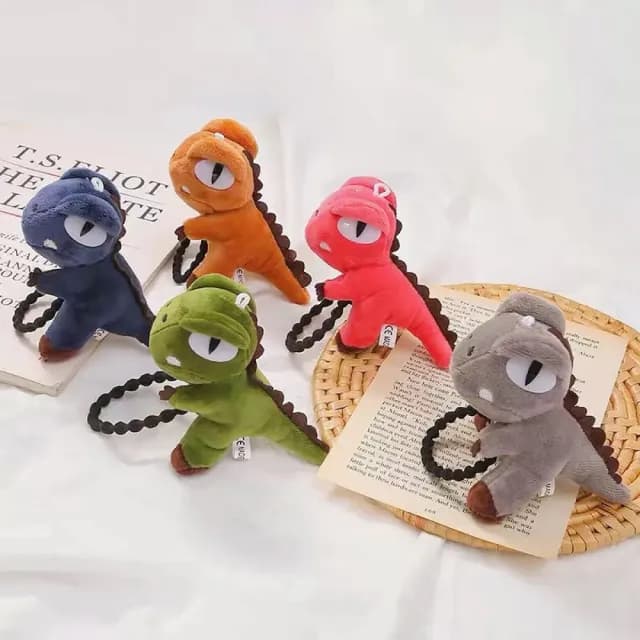 【bibi】父親節禮物 日系可愛超萌毛絨立體恐龍髮束(恐龍髮束)