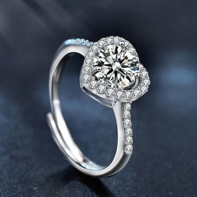 【KT DADA】鋯石戒指 純銀戒指 ins風 氣質戒指 戒指 婚戒 禮物 高級感 愛心戒指 小眾設計 開口可調節