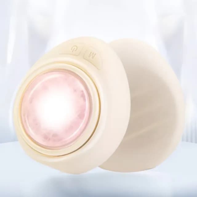【送禮首選】天然粉晶玉石溫感美容導入儀(保養品導入 震動熱敷 美容儀 眼周按摩 臉部 面膜機 便攜)