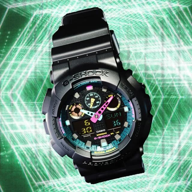 【CASIO 卡西歐】G-SHOCK 虛擬世界大錶殼雙顯手錶(GA-100MF-1A/速)