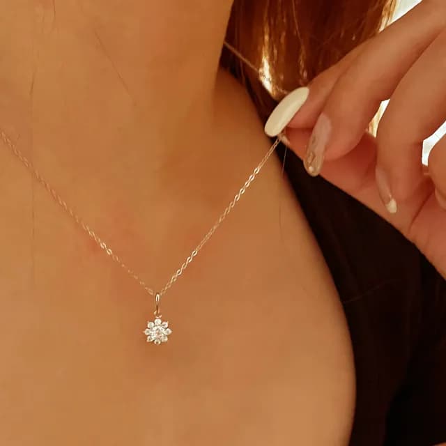 【CReAM】Heloise小花朵亮鑽式鍍金色銀色女項鍊(生日 禮物 送禮 禮盒)