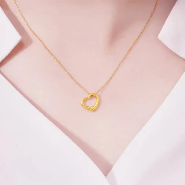 【Penny珮妮】999黃金立體愛心吊墜項鍊(母親節禮物 交換禮物 送女友 生日禮物 情人節 尾牙 新年禮物 結婚)