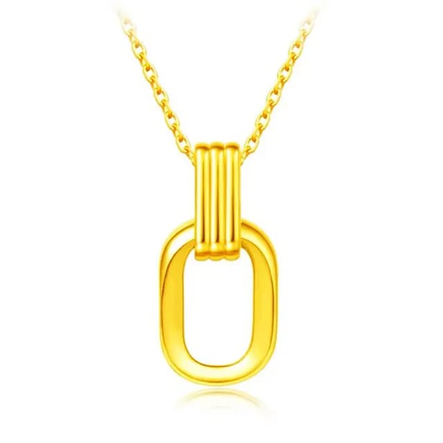 【Penny珮妮】999黃金環環相扣吊墜項鍊(母親節禮物 交換禮物 送女友 生日禮物 情人節 尾牙 新年禮物 結婚)