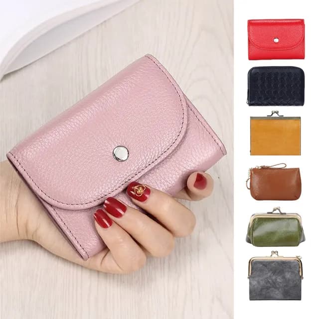 【MoonDy】雙11 包包 女生錢包 零錢包 零錢包女 卡包女 真皮包包 零錢包 迷你大容量硬幣包 頭層