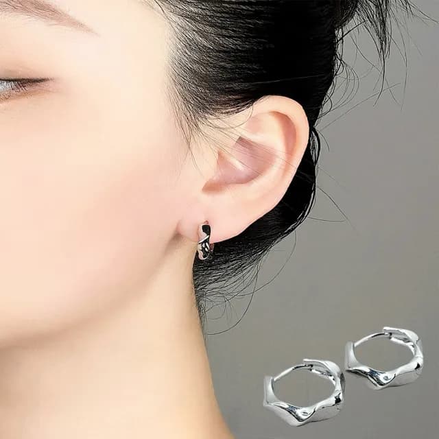 【LEESA】父親節禮物 純銀耳環\S925\不規則耳環\百搭\素面耳環\高級\氣質\百搭\耳扣\耳飾\抗敏感\耳環\女生