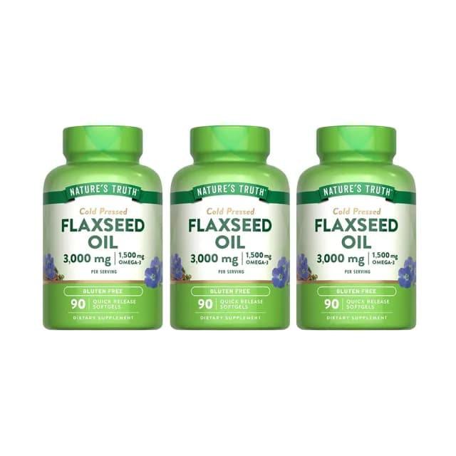 【Nature’s Truth 綠萃淨】冷壓亞麻仁油含Omega-3軟膠囊3瓶組(共270粒)