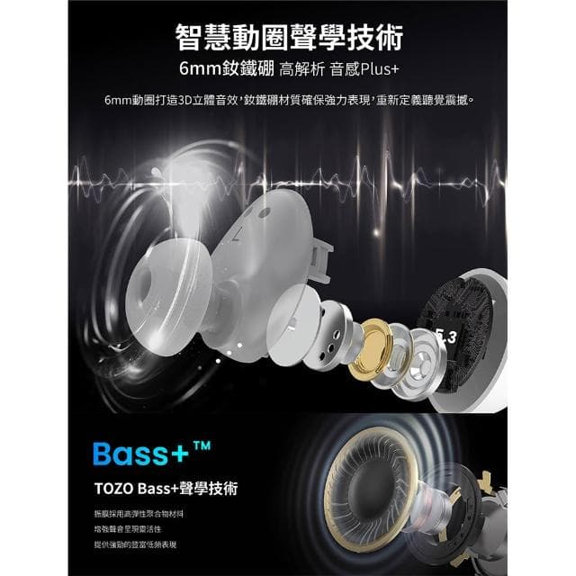 【TOZO】Agile Dots專立體調音AI輔助真無線藍芽耳機(chatGPT/智慧錄音/美國聲學品牌/公司原廠貨)