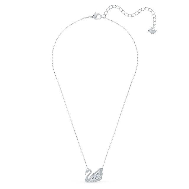 【SWAROVSKI 官方直營】Swan 項鏈 天鵝 白色 鍍白金色