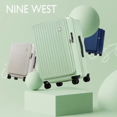 【NINE WEST 官方直營】買一送一。買就送20吋登機箱│BYRON經典直條 28/24吋前開式擴充旅行行李箱(多款)