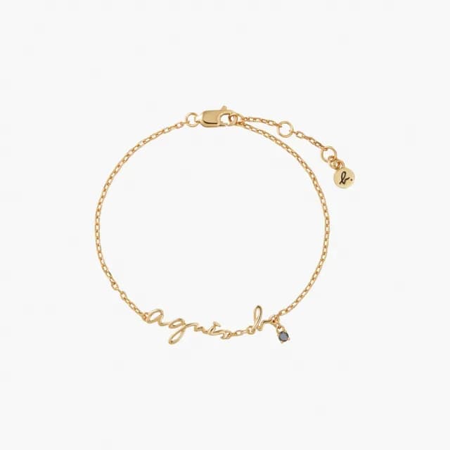 【agnes b.】bijoux  草寫logo天然寶石手鍊(多款/女)