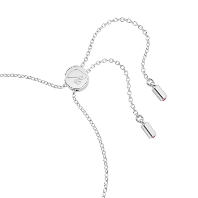 【SWAROVSKI 施華洛世奇】Lifelong Bow 手鏈 蝴蝶結 粉紅色 鍍白金色(情人節禮物)