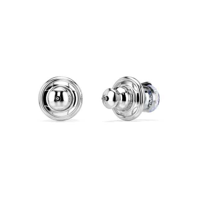 【SWAROVSKI 施華洛世奇】Solitaire 耳釘 圓形切割 藍色 鍍白金色(情人節禮物)