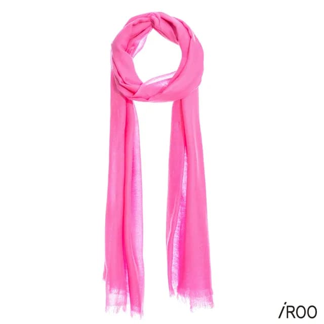 【iROO】100%絲光羊毛素色圍巾