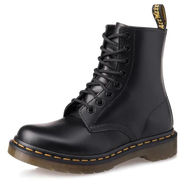 【Dr.Martens】馬汀 1460 SMOOTH 硬皮平底8孔綁帶短筒靴 黑 中性款馬丁休閒鞋 男女 10072004