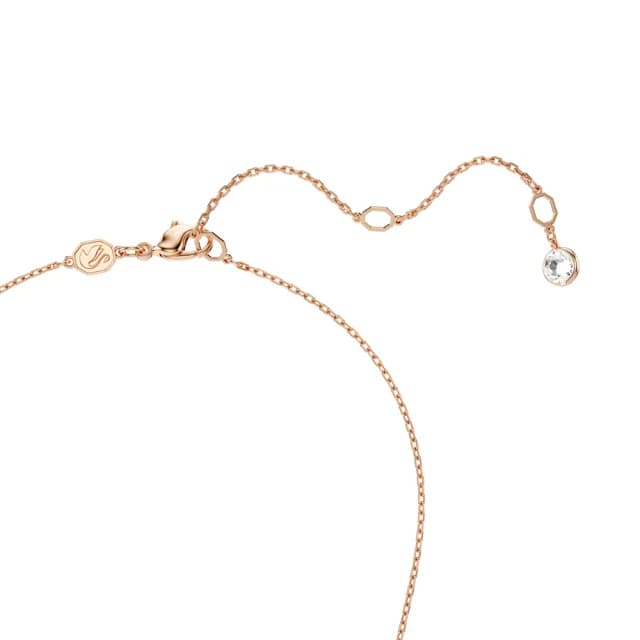 【SWAROVSKI 施華洛世奇】Connexus Y字形鏈墜 混合式切割 Love is around 粉紅色 鍍玫瑰金色(情人節禮物)