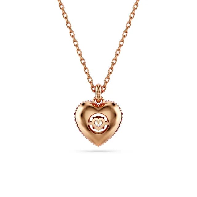 【SWAROVSKI 施華洛世奇】Idyllia 鏈墜 心形 粉紅色 鍍玫瑰金色(情人節禮物)
