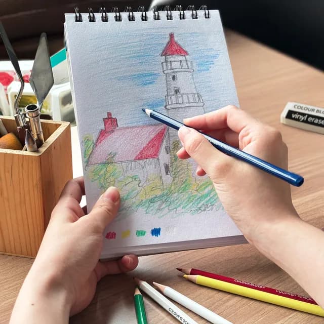 【COLOUR BLOCK】素描色鉛小畫包 入門繪圖五件組(假日畫畫推薦 畢業禮推薦 隨身畫畫包)