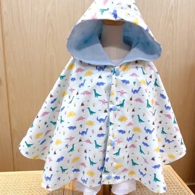 【Lianne baby】MIT台灣製 韓國布Q萌恐龍四季斗篷(寶寶斗篷 寶寶外套 嬰兒禮物 彌月禮物)