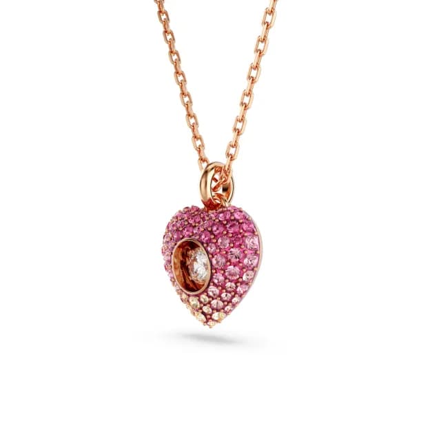 【SWAROVSKI 施華洛世奇】Idyllia 套裝 心形 粉紅色 鍍玫瑰金色