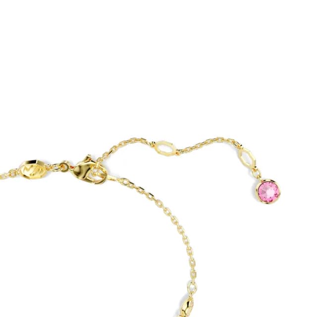 【SWAROVSKI 施華洛世奇】Gema 手鏈 水晶珍珠 混合式切割 花朵 粉紅色 鍍金色