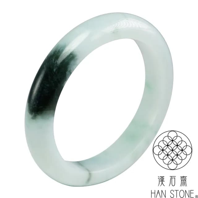 【漢石齋】情人節禮物 天然翡翠A貨 手鐲玉鐲 飄花種(手圍17.9/版寬11.9mm)
